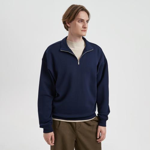 Толстовка на молнии унисекс FLOW, темно-синяя