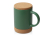 Кружка 450 мл с пробковым дном с крышкой Корк & Бон, глубокий зеленый