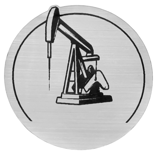 Шильд-наклейка нефть, Серебристый