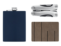 Набор с мультитулом и фляжкой Путешественник 2.0., темно-синий