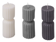 Набор свечей с гранями Vela, темно-серый, белый
