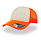 Бейсболка RAPPER, 5 клиньев, пластиковая застежка, белый, оранжевый