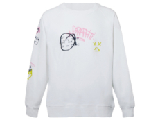 Свитшот оверсайз с рукавом реглан Belgrade, унисекс, белый, ДТФ текстиль