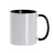 Кружка для сублимации, 330 мл, d=82 мм, стандарт А, белая, черная внутри, черная ручка, белый, черный
