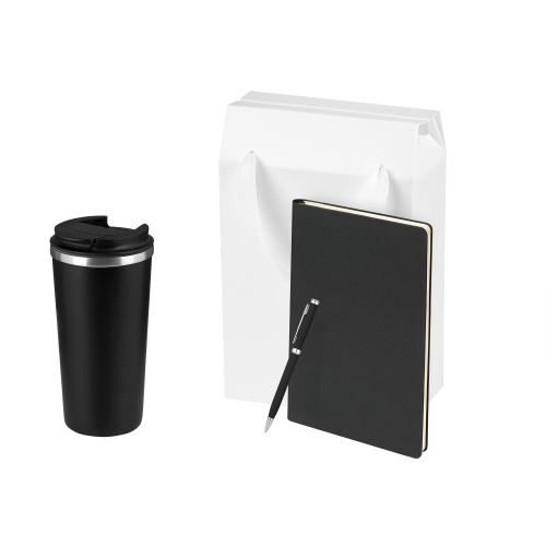 Подарочный набор Палермо (Palermo), черный (термокружка, ежедневник, ручка)