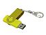 Флешка промо поворотный механизм, с однотонным металлическим клипом, 64 Гб, желтый