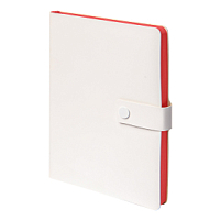 Ежедневник недатированный Stellar, А5, белый, кремовый блок  в линейку, с красным обрезом, белый, красный