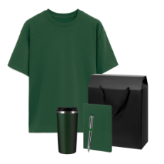 Набор с одеждой RUST (футболка, термокружка, блокнот, ручка), зеленый 1, XS/S