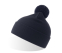 Шапка вязаная  двойная Wind-S с помпоном, темно-синий
