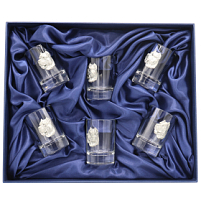 Новогодний набор стопок для водки &amp;quot;Друг человека&amp;quot; 6176, Прозрачный