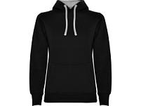 Толстовка с капюшоном Urban женская, черный/серый меланж