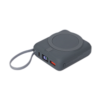 Внешний аккумулятор с подсветкой Ritter PD 10000mAh с функцией беспроводной зарядки 15W, серый