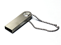 USB 2.0-флешка на 128 Гб с мини чипом и круглым отверстием, серебристый USB 2.0-флешка на 128 Гб с мини чипом и круглым отверстием, серебристый