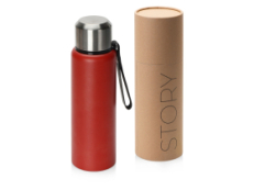 Вакуумный термос Story c покрытием powder, тубус, красный