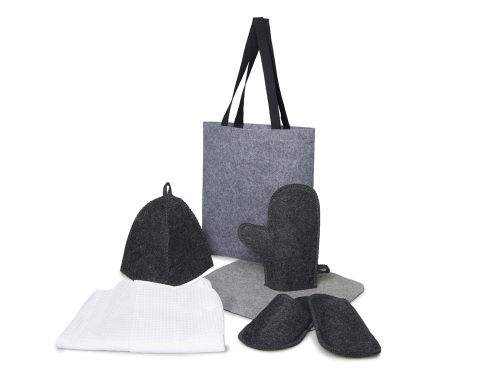 Банный набор с килтом Healing, мужской, серый