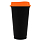 Стакан с крышкой Color Cap Black, черный с оранжевым