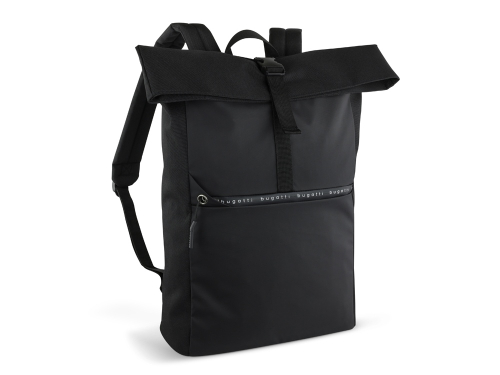 Рюкзак BUGATTI БЛАНК ОБЛЕГЧЕННАЯ | BLANC DELIGHT, чёрный, нейлон RPET600D/тарпаулин/полиэстер, 41х13х46 см, 15 л