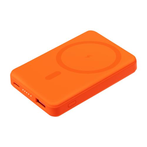 Внешний аккумулятор Ларго PD (Largo PD) 5000mAh с функцией беспроводной зарядки 15W, оранжевый
