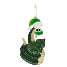 Ёлочная Игрушка Змея (зеленый)