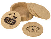 Набор костеров из пробки на подставке из пробки Krock (гравировка) Набор костеров из пробки на подставке из пробки Krock (гравировка)