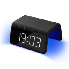 Зарядная станция с часами 15W Flame, черная