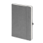Бизнес-блокнот "Justy", 130*210 мм, серый, твердая обложка,  резинка 7 мм, блок-линейка, серый