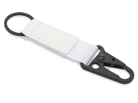 Брелок-ремувка Carabinier из ткани с вставкой из экокожи и карабином, белый Брелок-ремувка Carabinier из ткани с вставкой из экокожи и карабином, белый