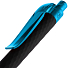 Ручка шариковая Prodir QS01 PRT-T Soft Touch, черная с голубым