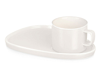 Чайная пара Brighton : блюдце овальное, чашка, коробка, белый Чайная пара Brighton : блюдце овальное, чашка, коробка, белый