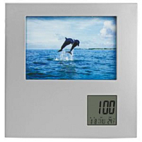 Фоторамка с часами, серебристый Фоторамка с часами, серебристый