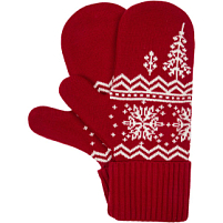 Варежки Elnik, красные с молочно-белым Варежки Elnik, красные с молочно-белым