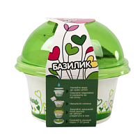 Комплект для выращивания. "Моя микрозелень": БАЗИЛИК, зеленый, белый