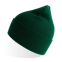 Шапка вязаная PURE  с отворотом из пряжи Polylana, темно-зелёный
