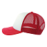 Бейсболка RAPPER-S, 5 клиньев, пластиковая застёжка, белый, красный