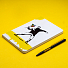 Набор Pininfarina Banksy Метатель цветов: шариковая ручка GrafeeX и тетрадь 14х21см каменная бумага, 64 листа, линованная