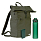 Подарочный набор Boston, зеленый (бутылка, ЗУ, рюкзак)