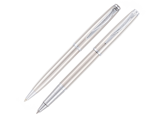 Набор Pierre Cardin PEN&PEN: ручка шариковая + роллер. Цвет - серебристый. Упаковка Е.