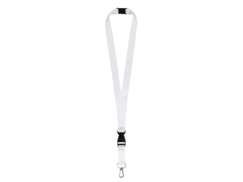 Ланъярд 2 см под сублимацию с карабином, межуровневым замком и замком обрыва, серебристый