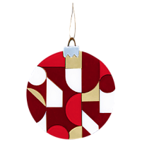 Ёлочное украшение Хундертвассер, коллекция ARTS`ME (красный с белым и с золотом)