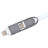 Кабель "Spin" 2 в 1 с разъемами microUSB и lightning, белый