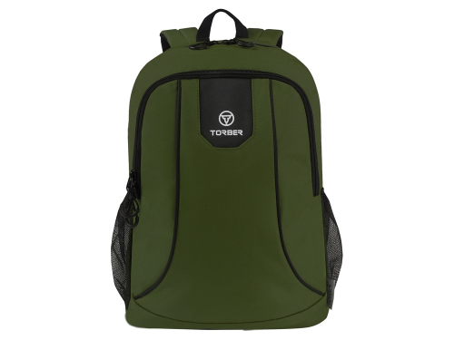 Рюкзак TORBER РАКЕТА с отделением для ноутбука 15,6, зеленый, полиэстер 600D, 46 х 30 x 13 см