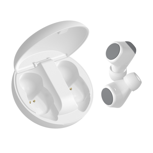 Наушники беспроводные GEOZON SPACE, с зарядным боксом, покрытие soft touch, белые, белый