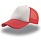 Бейсболка RAPPER, 5 клиньев, пластиковая застежка, белый, красный