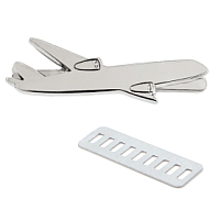 Шильд металлический - самолет, Серебристый