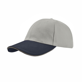 Бейсболка LIBERTY SANDWICH, 6 клиньев, сэндвич, металлическая застежка, серый, синий