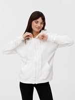 Толстовка унисекс оверсайз на молнии Zippy Terry, белая