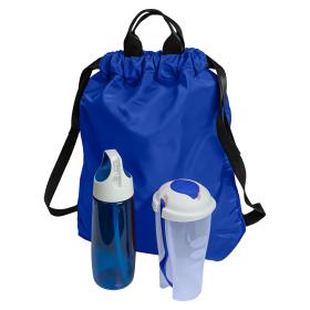 Набор подарочный FITKIT: бутылка для воды, контейнер для еды, рюкзак, синий, синий