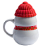 Кружка SNOWMAN с крышкой, белый, красный