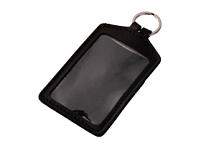 Кожаный бейдж для пропуска, черный Кожаный бейдж для пропуска, черный