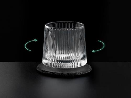 Вращающийся бокал для виски на сланцевом костере Ventura